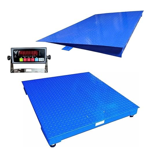 PEC Heavy-Duty Industrial Floor Scale with Carbon Steel Ramp, Warehouse Pallet Weighing Equipment, Accurate Digital Indicator Included (48 Inch x 60 Inch, Ramp4840)