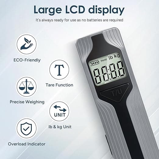 travel inspira Luggage Scale Battery-Free, Travel Essentials, Portable Handheld Suitcase Weight Scale for for Travel Accessories, 110lbs/50kg