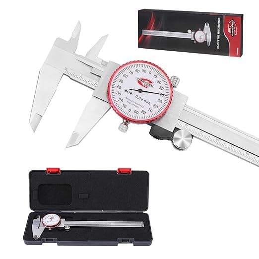 Metric Dial Caliper Measuring Tool 0-150mm Range, Analog Precision Caliper ±0.02mm Accuracy, Manual Mechanical Metal Stainless Steel Measuring Dial with 4-Way Measurements