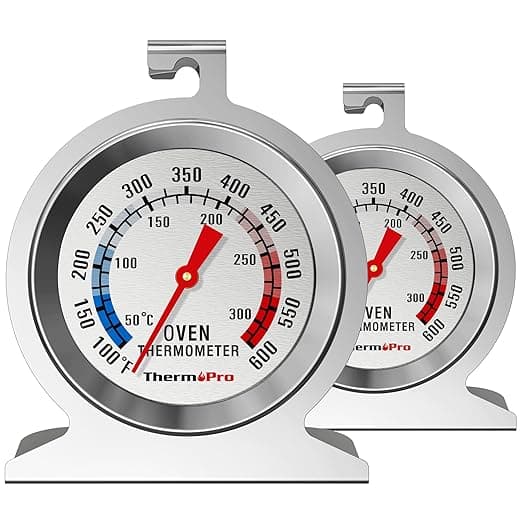 ThermoPro 2-Pack Oven Thermometer for Gas Oven, 50-300°C/100-600°F Smoker Temperature Gauge with 431 Stainless Steel, Analog Instant Read Cooking Thermometer